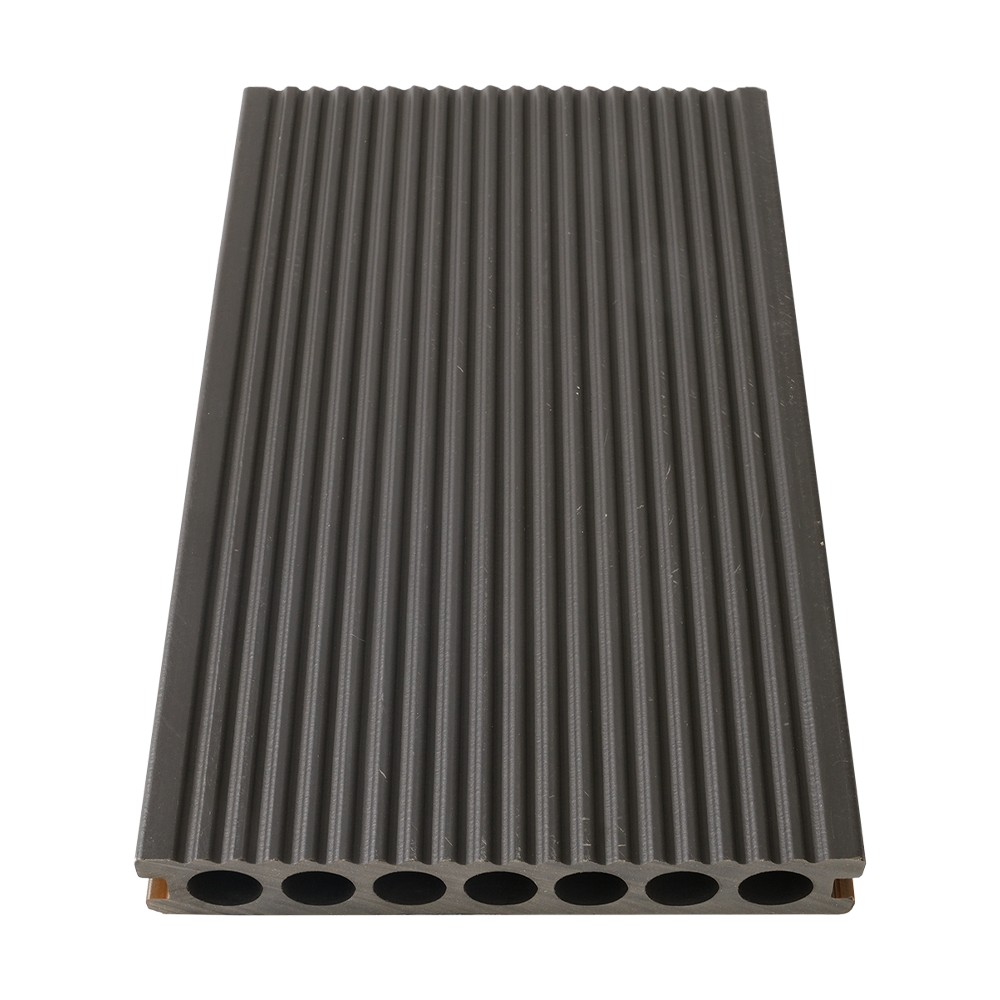 Decking WPC Tujuh Lubang Co-ekstrusi （Garis Halus Satu Sisi）