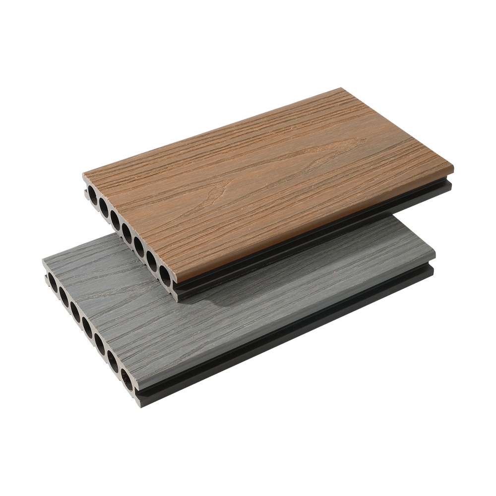 Decking WPC Tujuh Lubang Co-ekstrusi （Tekstur Kasar Satu Sisi）