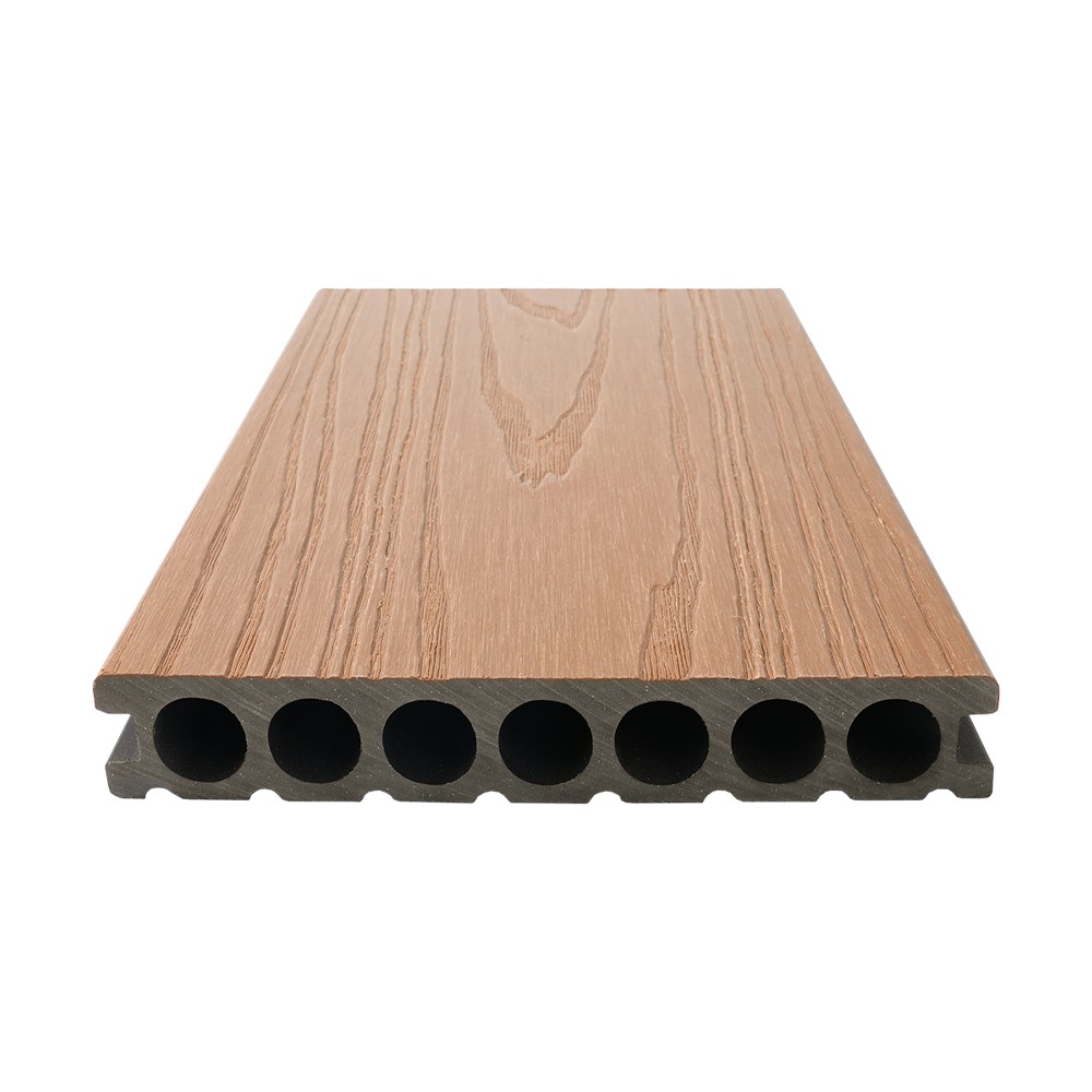 Decking WPC Tujuh Lubang Co-ekstrusi （Tekstur Kasar Satu Sisi）